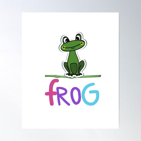Sweet Frog And Colour, T-Shirt Classic Poster Wall Art, Modern Wall Decor For Living Room Bedroom, 8x12 UNFRAMED