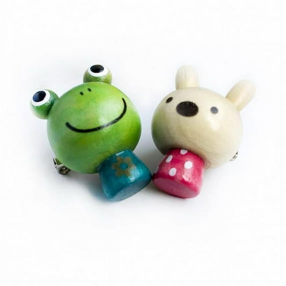 Sweet Frog and Rabbit - Brooch - Brooch Pin - Animal Pin Brooch (Set of 2)