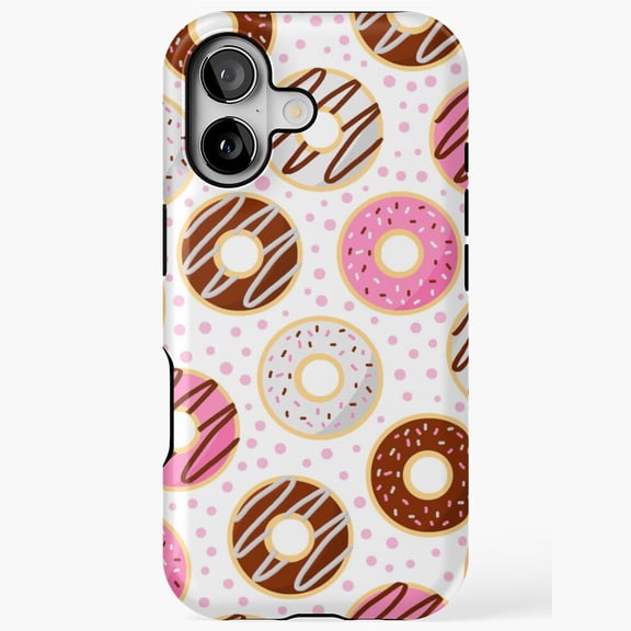 Sweet Frosted Donuts Pattern Pastry Art iPhone Case 11 to 17 Pro Max