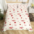 thumbnail image 1 of Sweet Fruits Duvet Cover Cherry Strawberry Bedding Set for Kids Pink Summer Comforter Cover with, 1 of 5