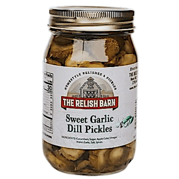 Sweet Garlic Dill Pickles 16oz 1 Pint (473ml) Southern Gourmet Pickled- All Natural Ingredients