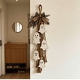 thumbnail image 1 of Sweet Ghost Halloween Front Door Hanger, Farmhouse Wooden Ghost Wall Hanging Ornament with Bow Greenery Tassel, Halloween Party Home Wall Porch Decor, 1 of 8