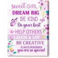 thumbnail image 1 of Sweet Girl Dream Big Canvas Wall Art,Pink Butterfly Floral Girl Inspirational Canvas Artwork Picture Poster Decor for Home Bedroom Girl Room Office 12 x 15 Inch, 1 of 6