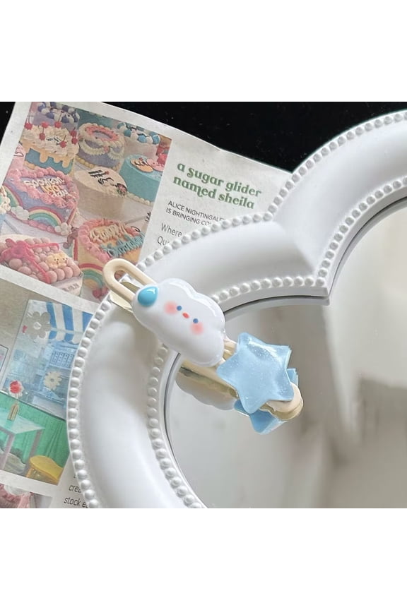 Sweet Girl Heart Hair Clip Cartoon Cloud Bangs Pin, Kawaii Side Headdress