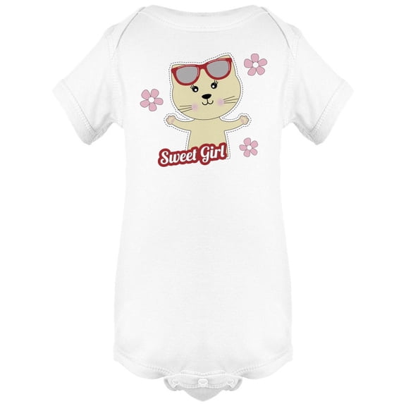 Sweet Girl Kitten Doodle Bodysuit Infant -Image by Shutterstock,  Newborn