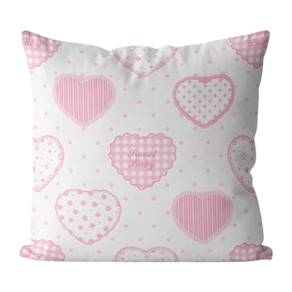 Sweet Girl Style Bowknot Pillow CoverMacaron Heart Cushion CaseSoft Cute Decorative Pillowcase for BedroomSofa Bed Living Room
