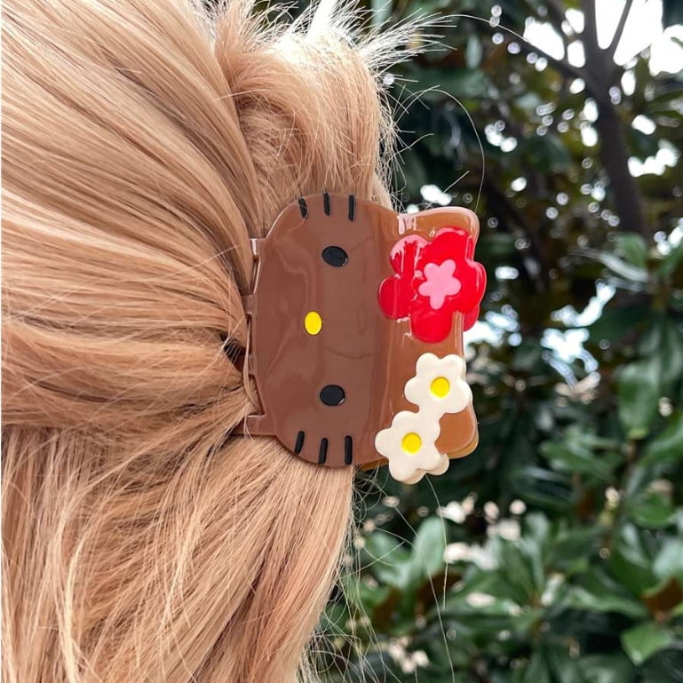 Sweet Girly Acetate Hair Claw Clip - Cute Cat and Dog Large Shark Hair Clip, Ponytail Claw for Women and Girls