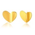 thumbnail image 1 of Sweet Glossy Stereo Heart Love Heart Stud Earrings Metal Texture Ol Trumpet Simplicity Earrings 18K Gold Plating, 1 of 5