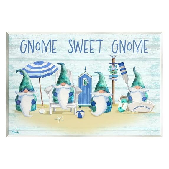 Sweet Gnome Coastal Beach Family Fairy Tales & Fantasy Graphic Art Unframed Art Print Wall Art