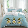 thumbnail image 1 of Sweet Gnomes Duvet Cover Set King Size, Bee Dwarf Daisy Duck Green 4 Piece Soft Microfiber Bedding Set with 1 Duvet Cover, 1 Flat Sheet, 2 Pillowcases, 1 of 9