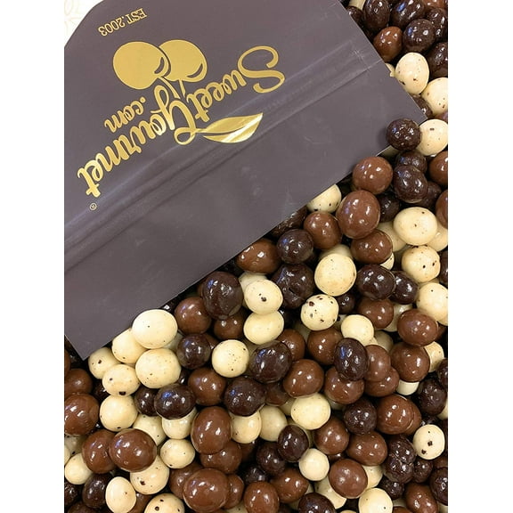 Sweet Gourmet Triple Blend Chocolate Covered Espresso Beans - White, Milk & Dark Chocolate | 1 Pound