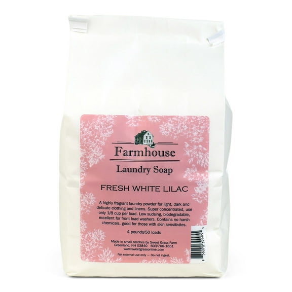 Sweet Grass Farm Farmhouse Laundry Soap Baking Soda Borax Lilac 4 Pound Bag