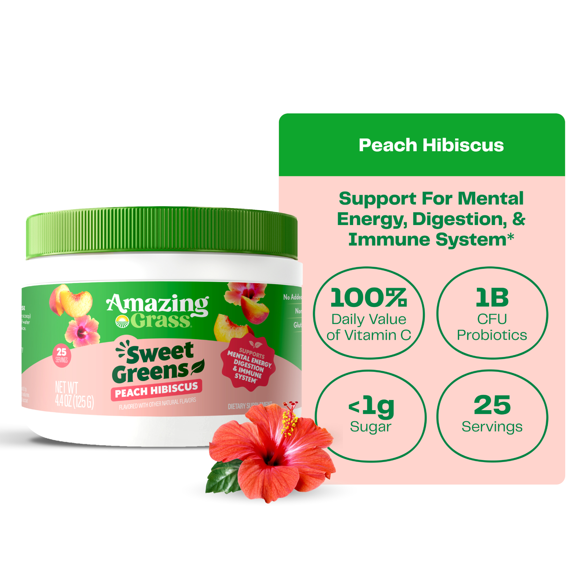 Amazing Grass Sweet Greens Superfood Powder, Summer Berry, 25