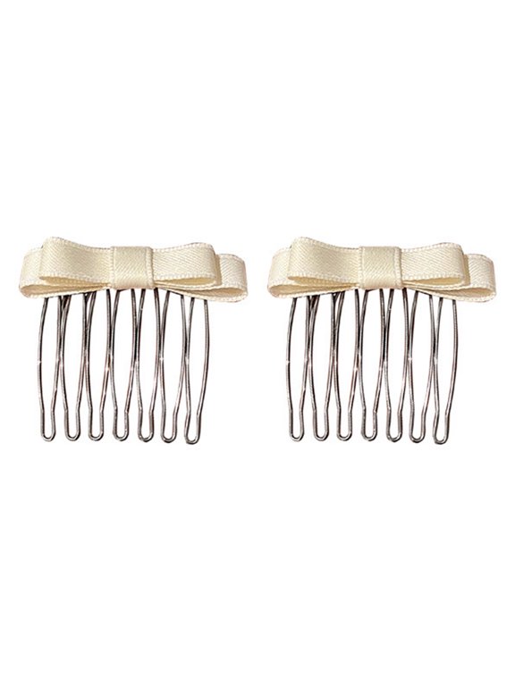 Sweet Hair Bows Ribbon Bowknot Hair Comb Hairpin for Girl Side Bangs French Barrettes Side Pin Elegant Hair Styling Tool