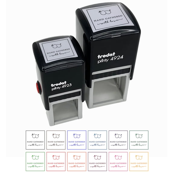 Sweet Hand Gathered with Love Chicken Goose Duck Quail Eggs Self-Inking Rubber Stamp Ink Stamper - Black Ink - Large 1-1/2 Inch