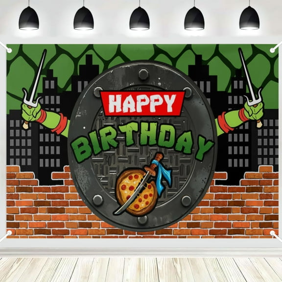 5X3FT Sweet Happy Ninja Birthday Backdrop Banner Poster Ninja Birthday Party Decorations Ninja Birthday Party Supplies Ninja Photo Background