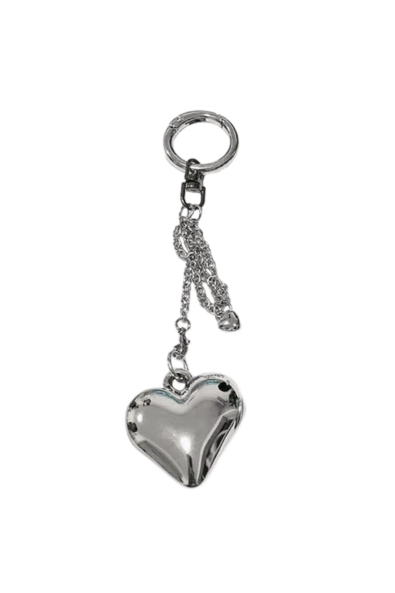 Sweet Heart Keychain Cute Heart Bag Pendant Alloy Material Heart Keyrings Perfect for Car Key Backpacks and DIY Projects