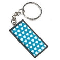thumbnail image 1 of Sweet Heart Pattern Blue White Keychain Key Chain Ring, 1 of 1