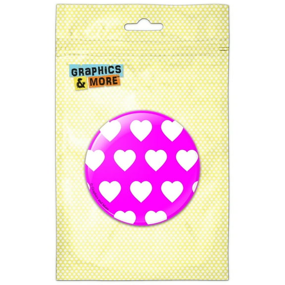 Sweet Heart Pattern Hot Pink Refrigerator Button Magnet