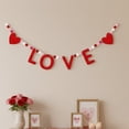 thumbnail image 1 of Sweet Heart Valentine's Day Garland – Felt Hearts and Wooden Beads Banner, Farmhouse Style Wall Hanging for Mantel, Holiday Party Decor, for Valentine's & Romantic Celebrations, Z-Red, 1 of 8