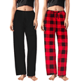 thumbnail image 1 of Sweet Hearts 2-Pack Pajama Pants for Women- Soft Comfy Lounge Sleep Bottoms with Faux Drawstring Women's PJ Pants Made in USA, 1 of 6