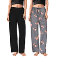 thumbnail image 1 of Sweet Hearts 2-Pack Pajama Pants for Women- Soft Comfy Lounge Sleep Bottoms with Faux Drawstring Women's PJ Pants Made in USA, 1 of 6