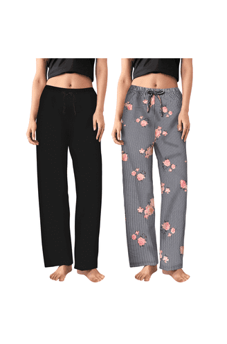 パンツ BOUQUET PAJAMA PANTS Peacocks and Poppies Sand Pajama Pants W/Drawstring One Size