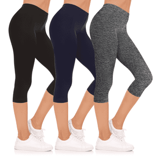 Sweet Hearts 3-Pack Capri Pants for Women- Elastic Waist Tummy Control Capris for Women Yoga Pants Women’s Capri Leggings Plus Size Clothing Made in USA