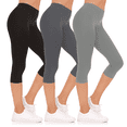 thumbnail image 1 of Sweet Hearts 3-Pack Capri Pants for Women- Elastic Waist Tummy Control Capris for Women Yoga Pants Women’s Capri Leggings Plus Size Clothing Made in USA, 1 of 5