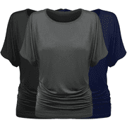 売れ筋商品|||２４セブンコンフォート カットソー トップス レディース Loose Fit Dolman with Wide Sleeves Top Navy Plus Size Short Sleeve Loose Fitting Dolman Top – 24seven