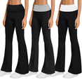 thumbnail image 1 of Sweet Hearts 3-Pack Flare Leggings for Women- Foldover Flared Yoga Pants for Women Clothing Made in USA, 1 of 4