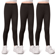 SWEET HEARTS 3-Pack Girls Leggings- Elastic Waist Soft Leggings for Girls Clothes Made in USA