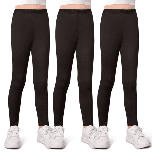 Sweet Hearts 3-Pack Girls Leggings- Elastic Waist Soft Leggings for Girls Clothes Made in USA