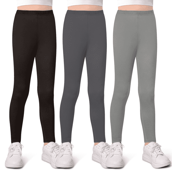 Sweet Hearts 3-Pack Girls Leggings- Elastic Waist Soft Leggings for Girls Clothes Made in USA