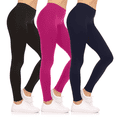thumbnail image 1 of Sweet Hearts 3-Pack Leggings for Women- Elastic Waist Tummy Control Buttery Soft Women's Leggings Made in USA, 1 of 6