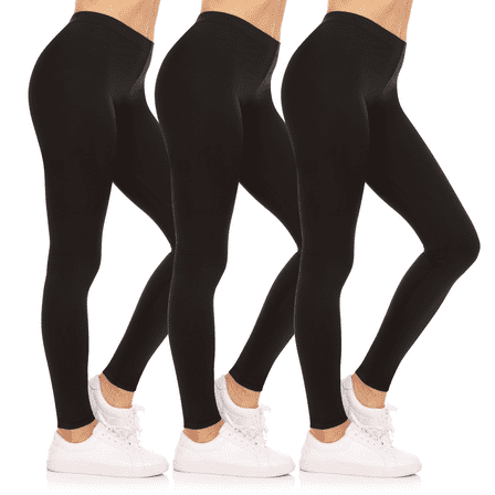 Sweet Hearts 3-Pack Leggings for Women- Elastic Waist Tummy Control Buttery Soft Women's Leggings Made in USA