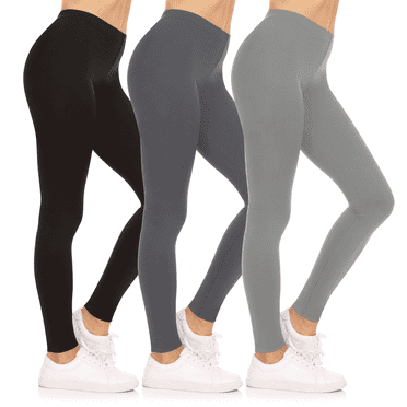 Sweet Hearts 3-Pack Leggings for Women- Elastic Waist Tummy Control Buttery Soft Women's Leggings Made in USA