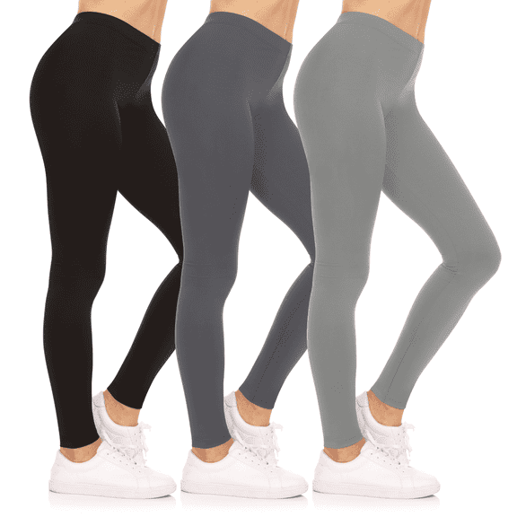 Sweet Hearts 3-Pack Leggings for Women- Elastic Waist Tummy Control Buttery Soft Women's Leggings Made in USA