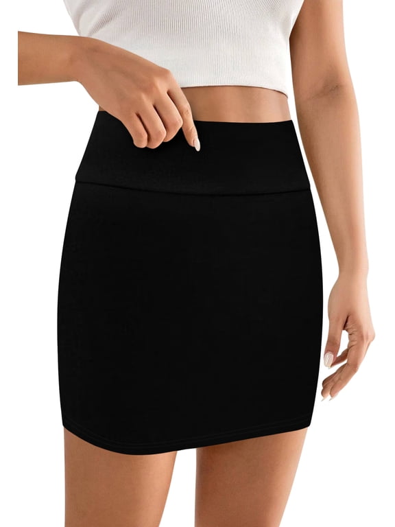Bodycon Black Mini Skirt for Women- High Waist Womens Skirt Made in USA