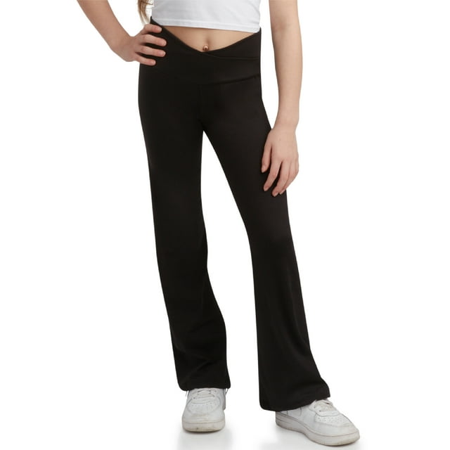 Sweet Hearts Girls' Active Flare Leggings - Workout or Yoga Flared Leggings, Made in USA (5-18)