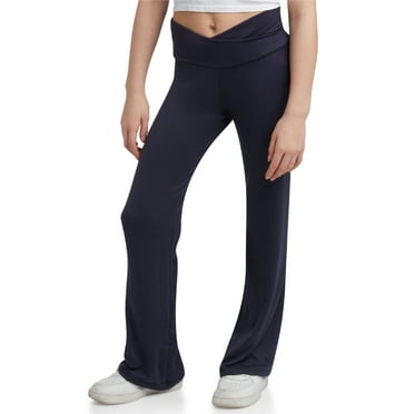 Sweet Hearts Girls' Active Flare Leggings - Workout or Yoga Flared Leggings, Made in USA (5-18)