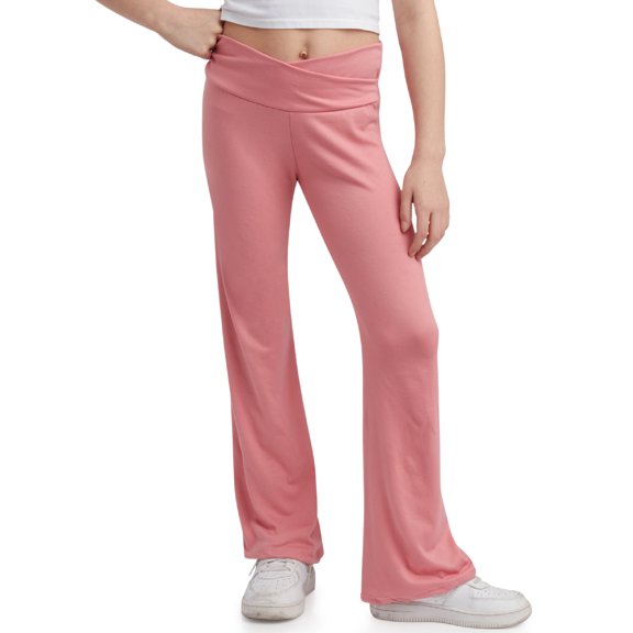 Sweet Hearts Girls' Active Flare Leggings - Workout or Yoga Flared Leggings, Made in USA (5-18)