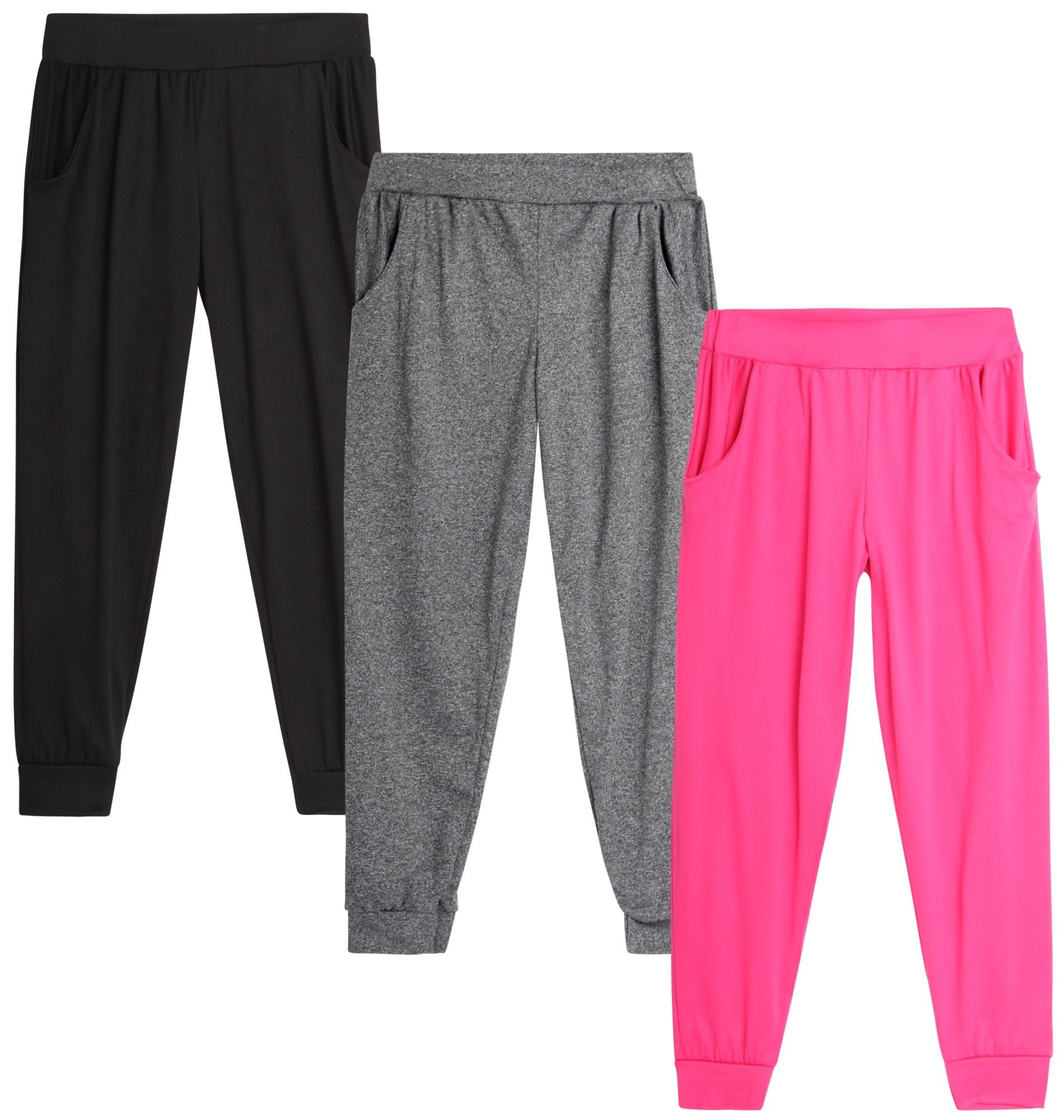 Sweet Hearts Girls' Sweatpants 3 Pack Performance Jogger Pants with