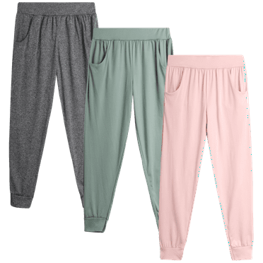 Sweet Hearts Girls' Sweatpants - 3 Pack Performance Jogger Pants with Pockets - High Waisted (5-18)