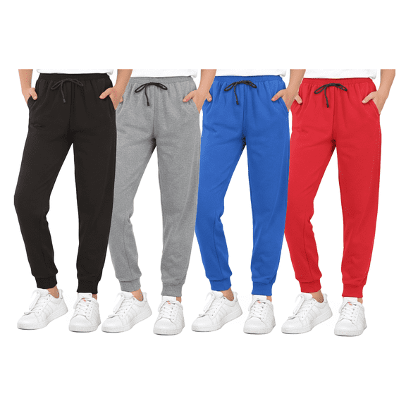 Sweet Hearts Girls' Sweatpants - 4 Pack Super Soft Athletic Performance Jogger Pants (5-18)