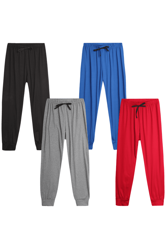 Girls Sweatpants Super Soft Active Performance Jogger Pants for Girls 4 Pack