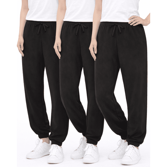 Sweet Hearts Girls' Sweatpants - Super Soft Athletic Performance Joggers: (3 Pack)