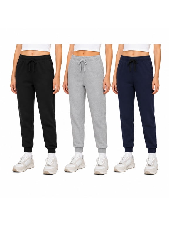 Girls' Sweatpants - Super Soft Athletic Performance Joggers: (3 Pack)
