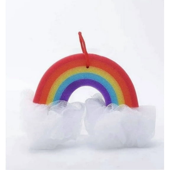 Sweet Hearts  Natural Skincare Red Sparkle Rainbow Mesh Body Sponge, 1 Pack