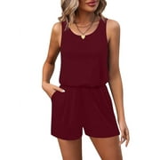 Sweet Hearts Rompers for Women- Short Jumpsuits with Pockets Casual Summer Made in USA
